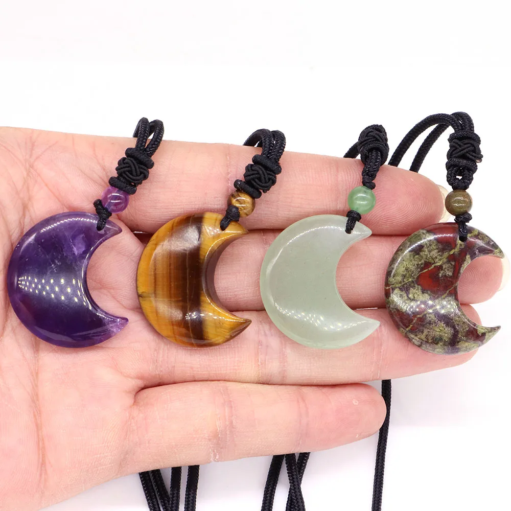 Ожерелье из натурального аметиста и кварца 30 мм