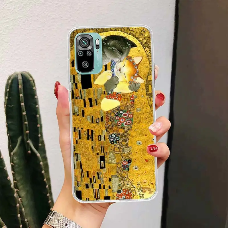 Поцелуй Густава Климта Дизайн для Xiaomi Redmi Note 10 9T 9S 9 8 Pro 8T 7 5 Чехол телефона Mi 12T 11T 10T