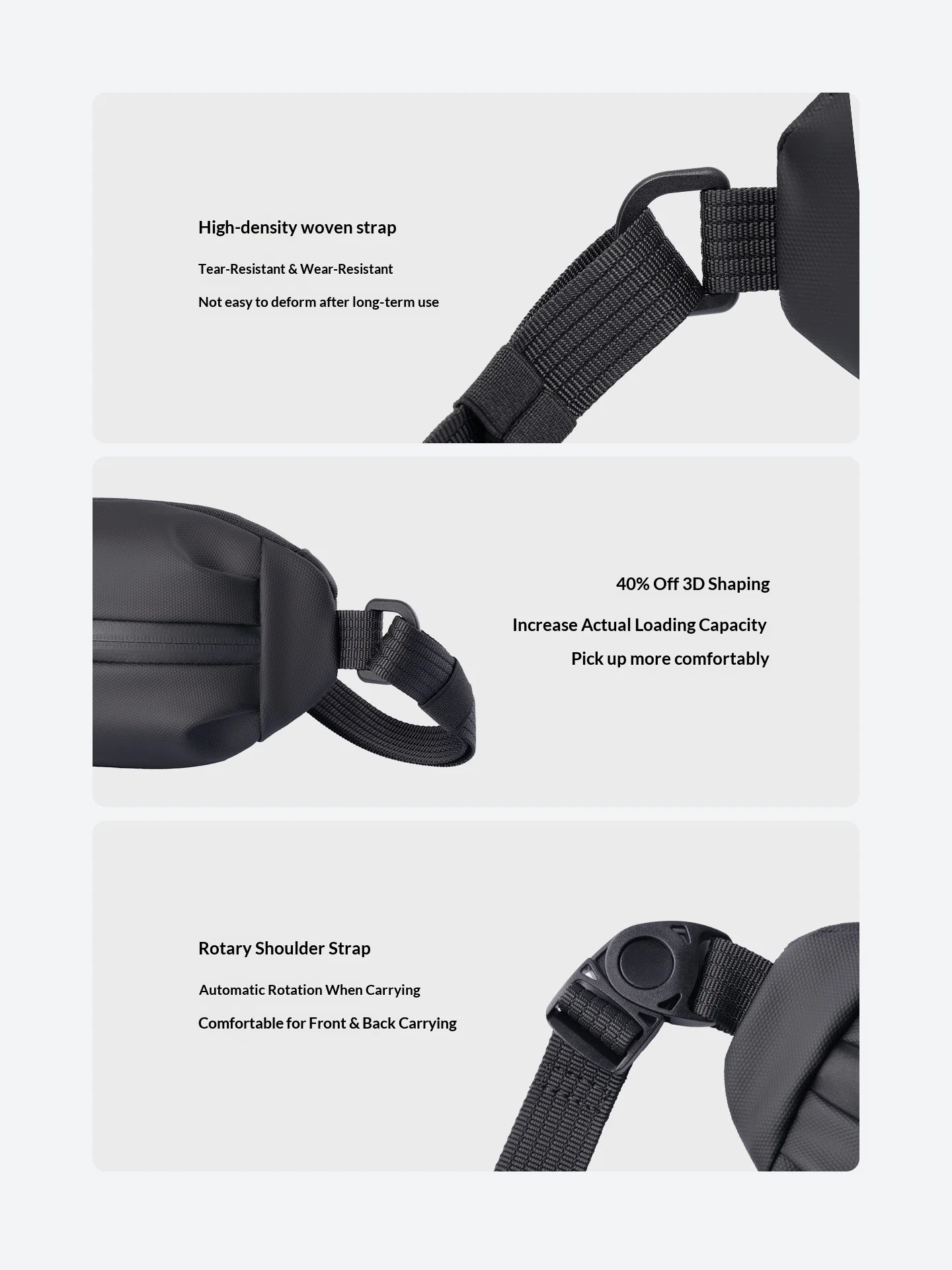 Фото MARK RYDEN Stream Sling Водонепроницаемая поясная сумка с поворотным ремнем, многокарманная дорожная сумка через плечо, поясная сумка №5