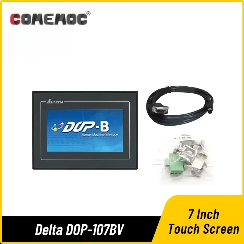 Фото Delta DOP-107BV HMI с сенсорным экраном, интерфейс человеческой машины, 7 дюймов, замена DOP-B07S411 DOP-B07SS411 B07S410 с кабелем для передачи данных №1