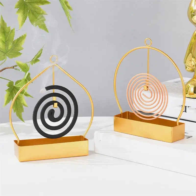 

Coil Mosquito Holder Burner Metal Stand Rack Box Spiral Coils Retro Stick Cone Case Insect Tray Frame Hanging Fireproof Portable