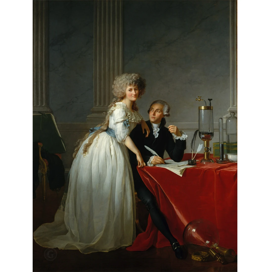 

Jacques-Louis David paintings,Antoine-Laurent Lavoisier and His Wife,Handmade famous oil painting reproduction,home decorations