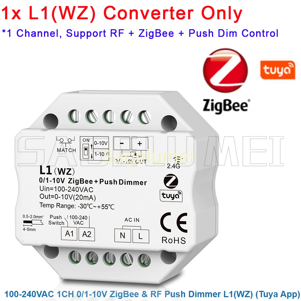 Светодиодный диммер Wi-Fi Zigbee L1 L4-M L2 DL 01-10 В RF Tuya Smart Push Smart Life APP Управление RF DMX в Skydance 0-10 В Преобразователь сигналов (art.: 3920d3deb3c8b) - 3920d3deb3c8b