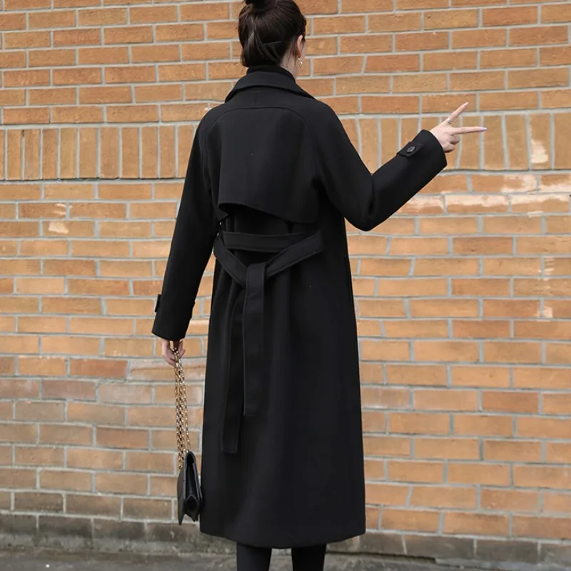 High Sense Woolen Jacket Women Mid-Length Autumn and Winter Clothing 2024 New Small Cotton Thickening Coat