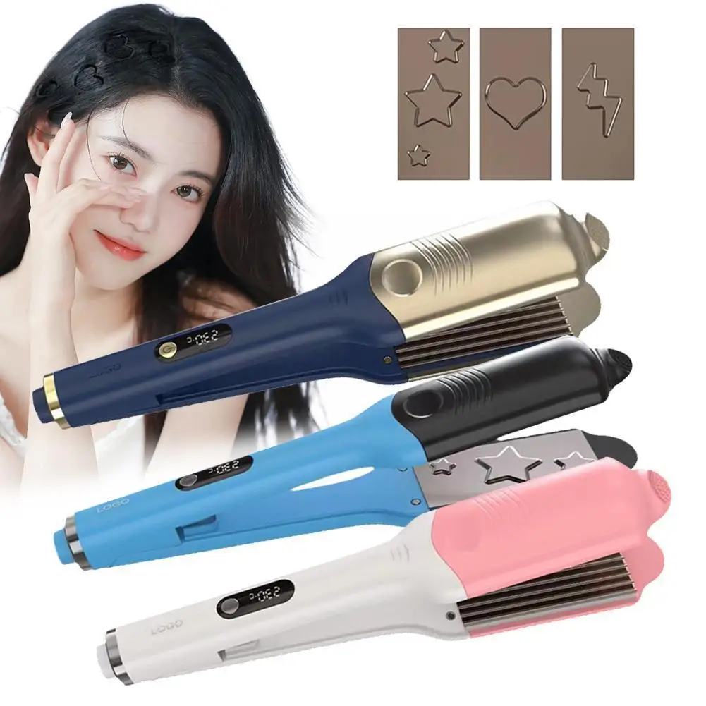 

2 In 1 Hair Straightener Curler 3D Printing Flat Iron Curling Hair Straightening Iron Iron 3D Imprinting Crimper Hair Elect M9C9