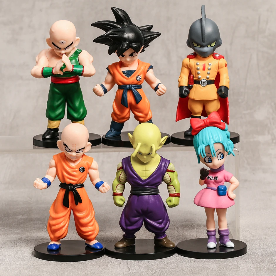 

6 шт., рекламная игрушка в виде стрекозы, Сон Гоку криллин, маленький геймпад 2, тяньшинань, бульма, ПВХ модели, куклы, игрушки, подлинные фигурки