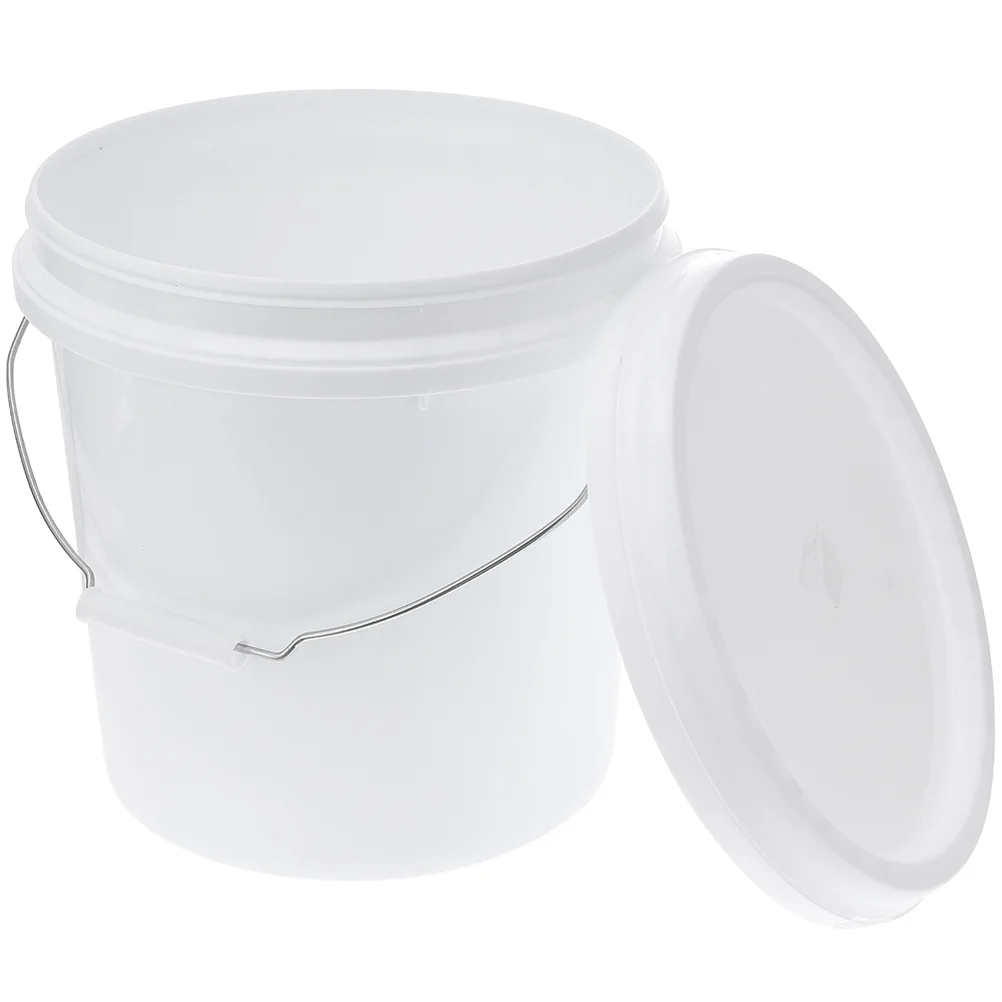 

Garbage Can with Lid Cat Food Storage Container Empty Bucket Plastic White Pails and Buckets Water Tight