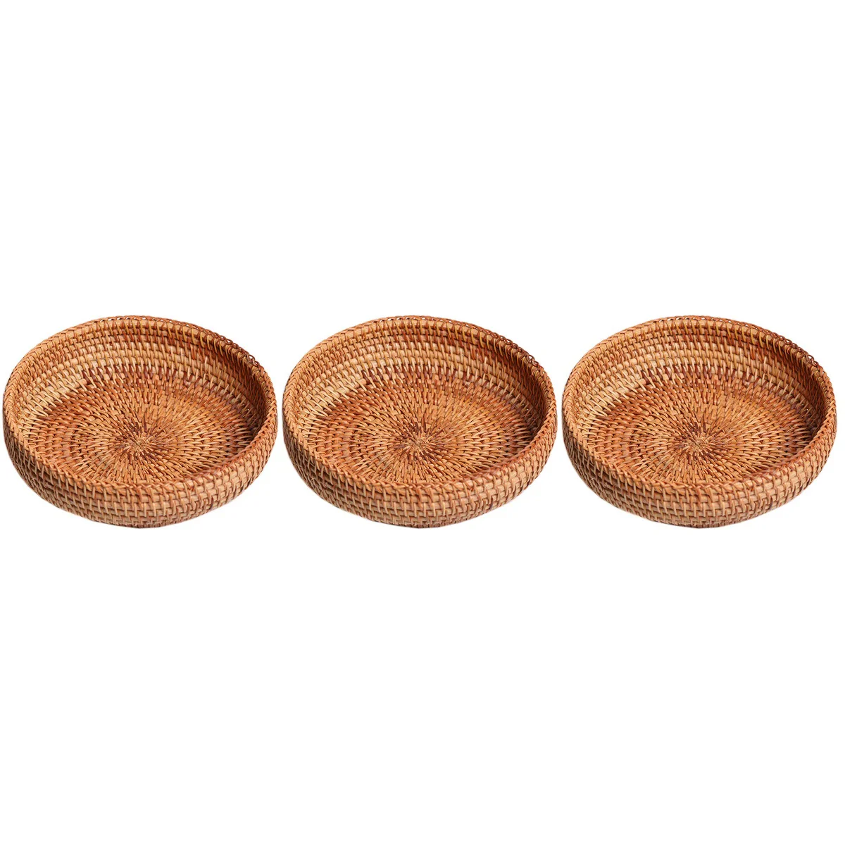 

Basket Wicker Baskets Fruit Storage Bowl Woven Bread Hamper Serving Vintage Round Tray Picnic Proofingdough Restaurant Hand