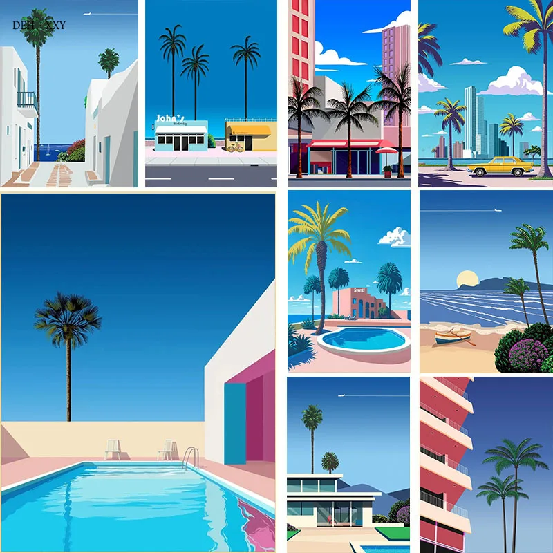 Настенные картины Hiroshi Nagai Vaporwave на холсте