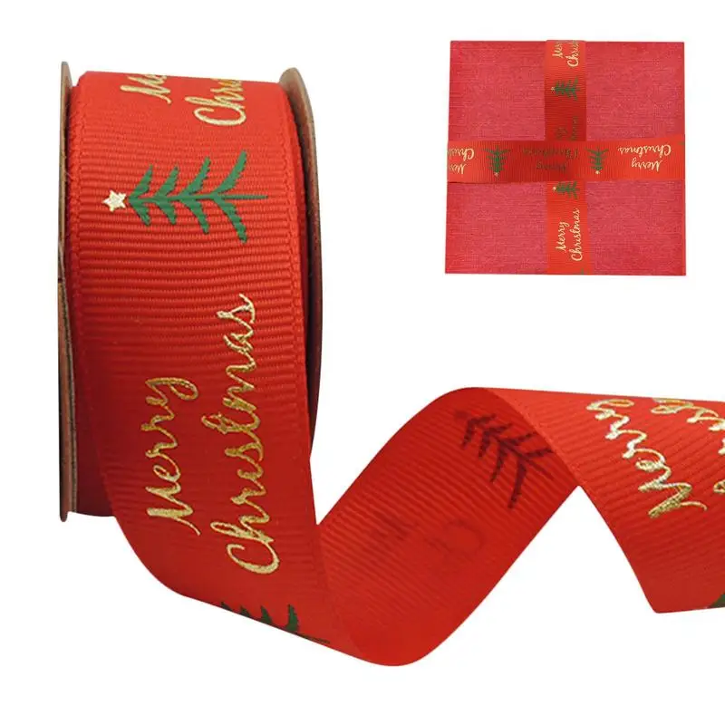 

Festival Ribbon 10 Yards Diy Printed Satin Ribbon For Crafts 1inch Red And Green Satin Ribbon For Festival Holiday Party