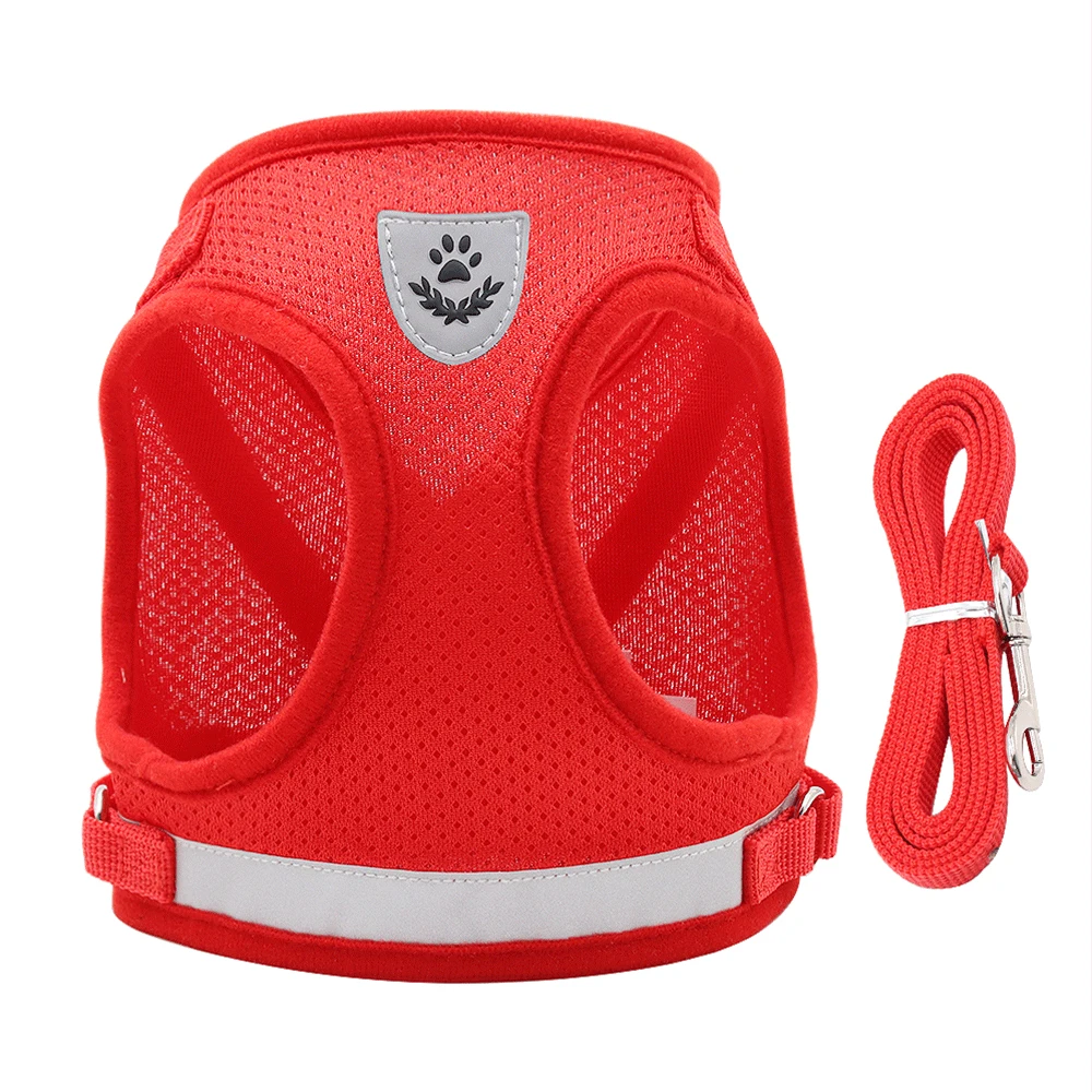 

Pet Dog Chest Harness Vest Adjustable Soft Breathable Dog Harness Reflective Dog Leash Small Dog Vest Pet Leash