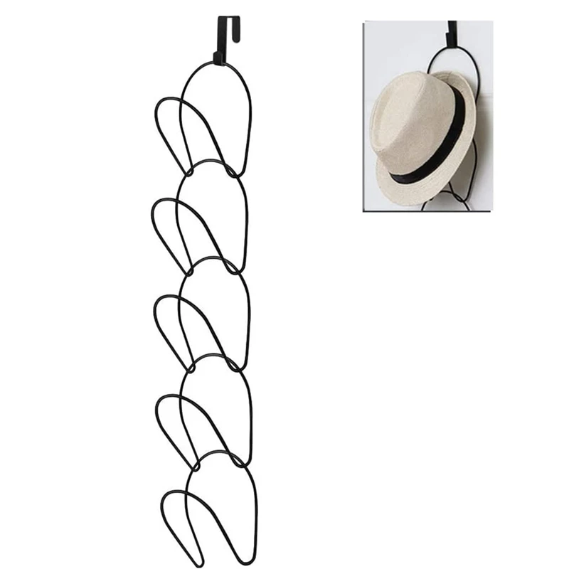 

5pcs Traceless Hole-free Hooks Door Hat Racks Baseball Cap Holder Cabine Hanging Adjustable Hat Holder for Scarves Clothing Ties