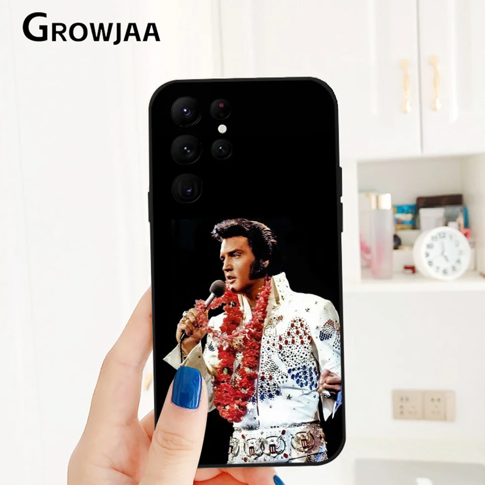 Singer E-Elvis P-Presley Phone Case for Samsung Galaxy S24 Ultra S22 S23 S21 S20 5G Protective Silicone TPU Funda