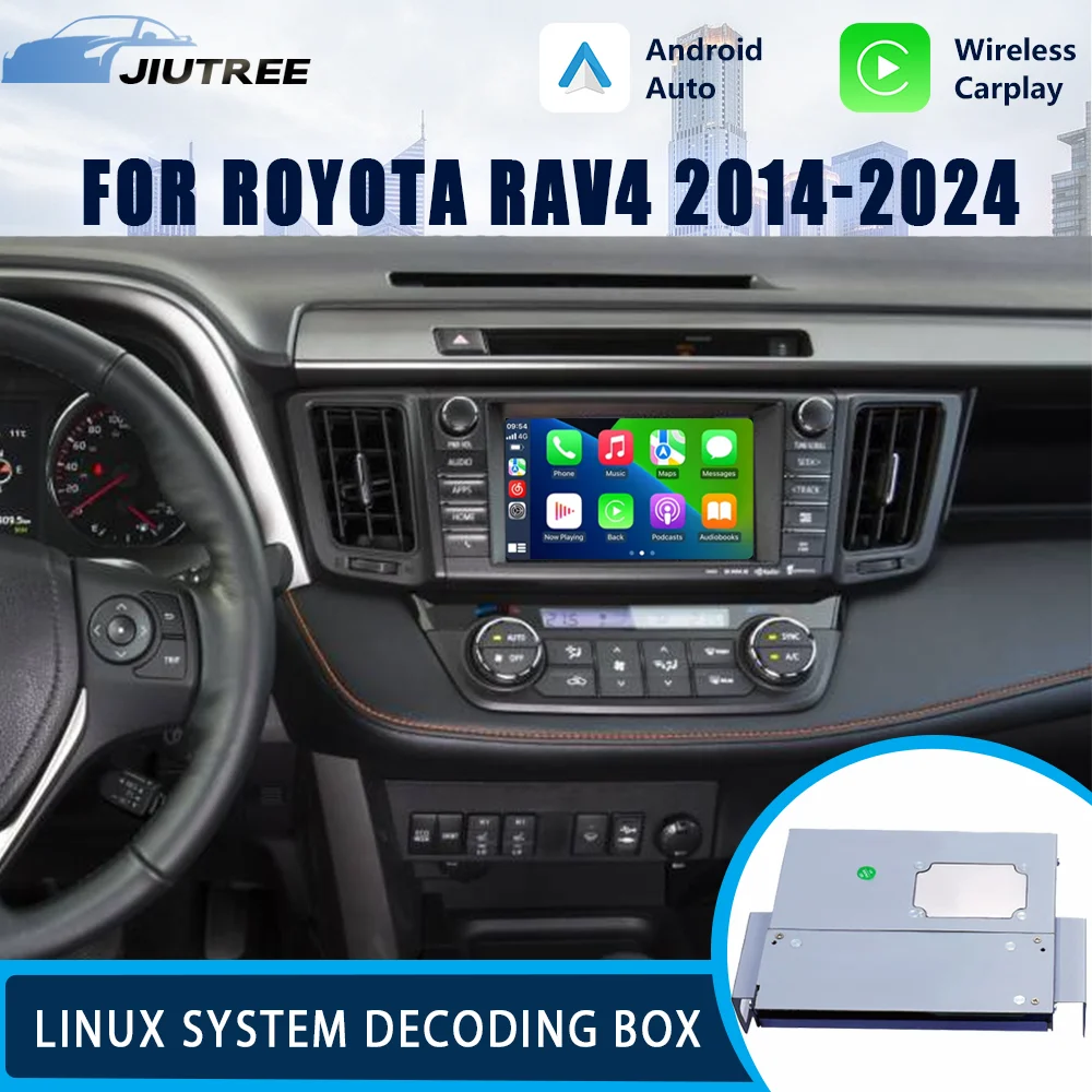 Система Linux OEM автомобиля с декодером для Toyota RAV4 2014-2024 Android Auto Муtimedia Wireless CarPlay