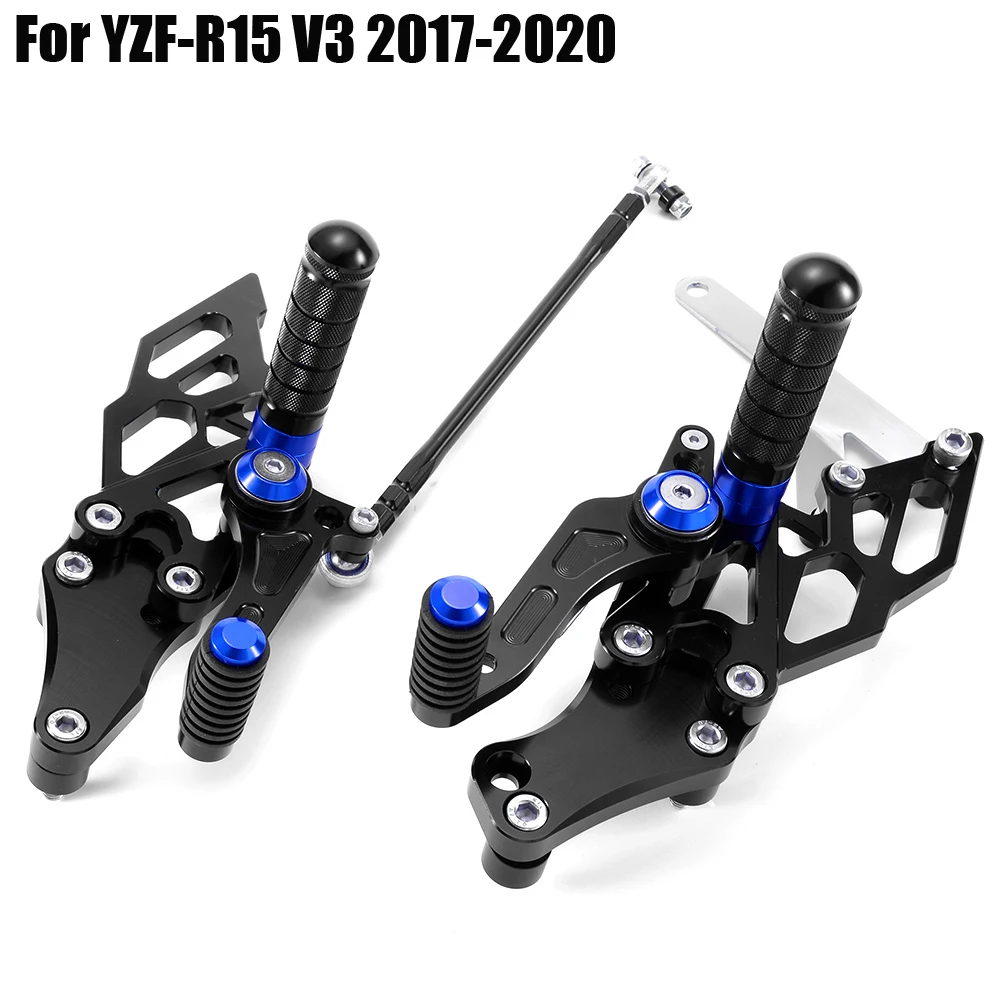 

For Yamaha YZF R15 V3 2017 - 2020 2018 2019 YZFR15 YZF-R15 V3 Rearset Motorcycle Adjustable Footrest Foot Pegs Rests Rear Sets