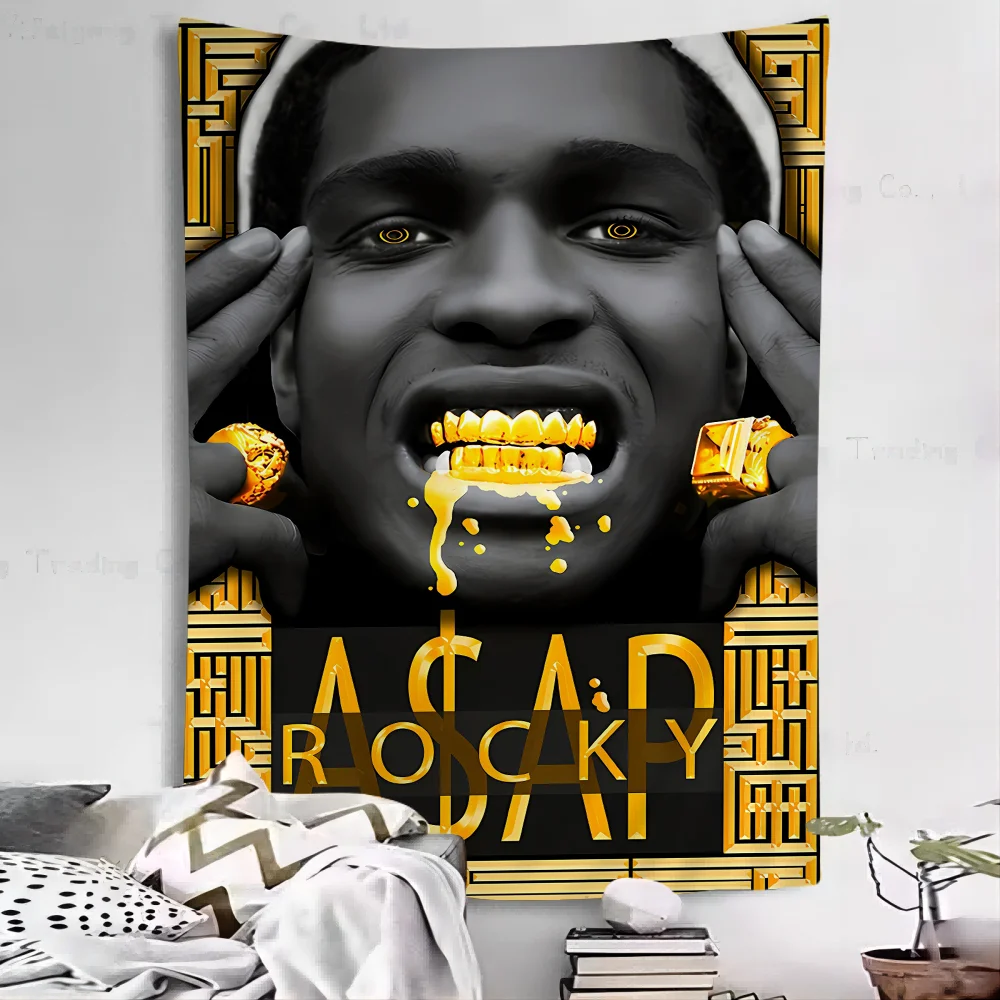 Music Album Star Asap Rocky Hip Hop Colorful Tapestry Wall Hanging Bohemian Tapestries Mandala Art Decor