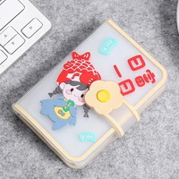 new 24 card slots card holder with button flower cartoon case for cards cute photocard holder women name card book card wallet