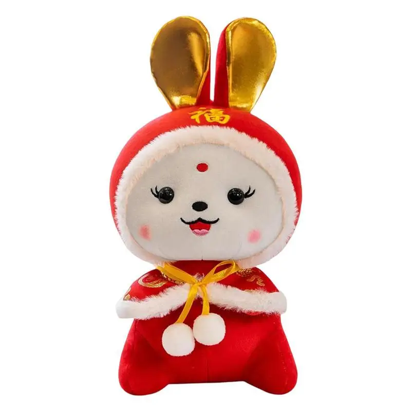 

Китайский новогодний талисман, кролик, плюшевая кукла, Зодиак, кролик, животные, талисманы, игрушки в китайском стиле, костюм Тан, кролик, подушка, игрушка для