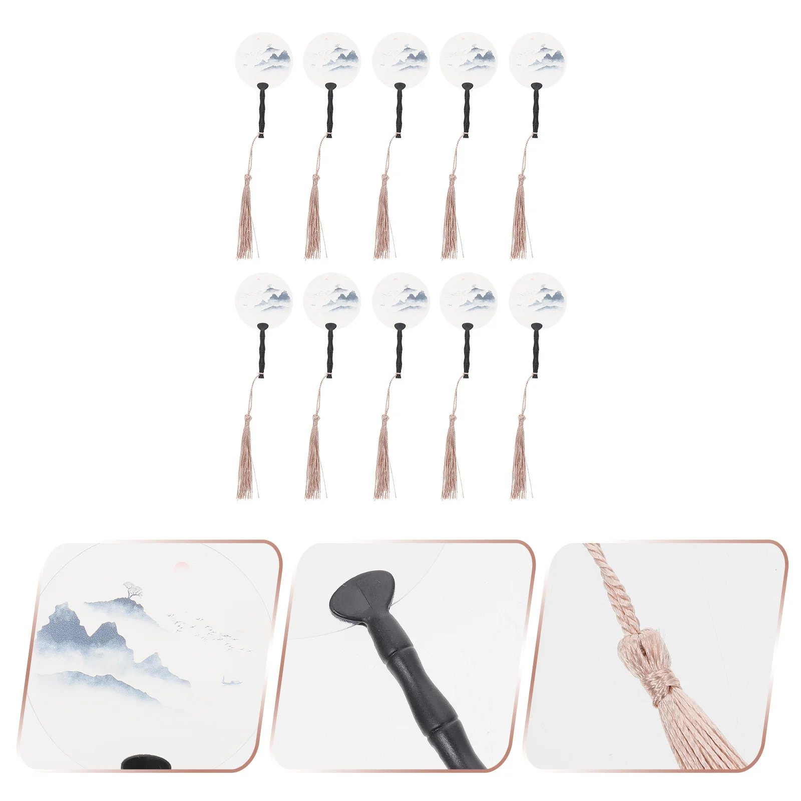 

10Pcs Children Chinese Fan Model Children Fan Doll Decor Decorative Photo Prop Kids Supply