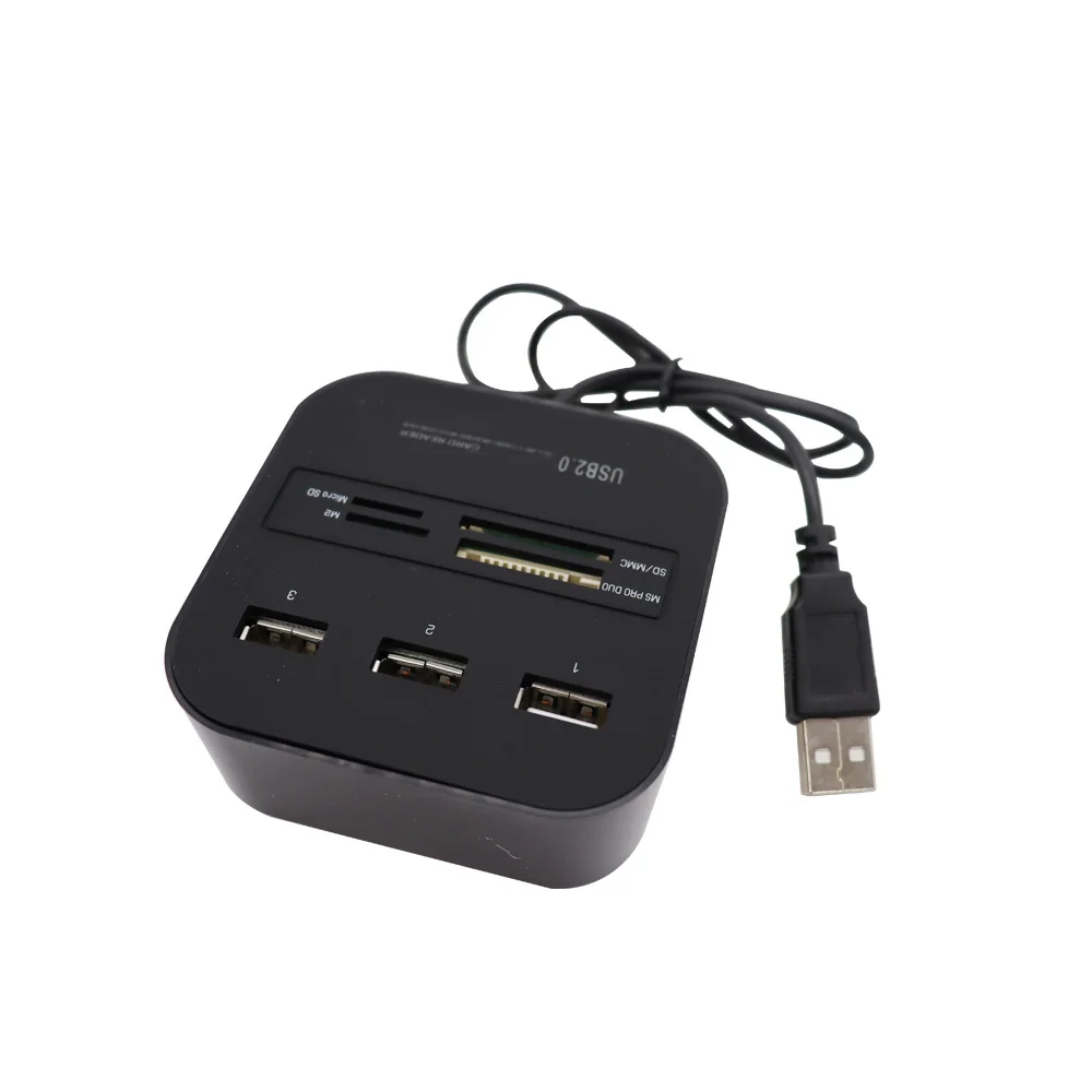 

3-портовый USB 2,0 концентратор TF Micro SD кардридер слот USB комбинированный Многофункциональный USB-разветвитель кабели для ноутбука Macbook