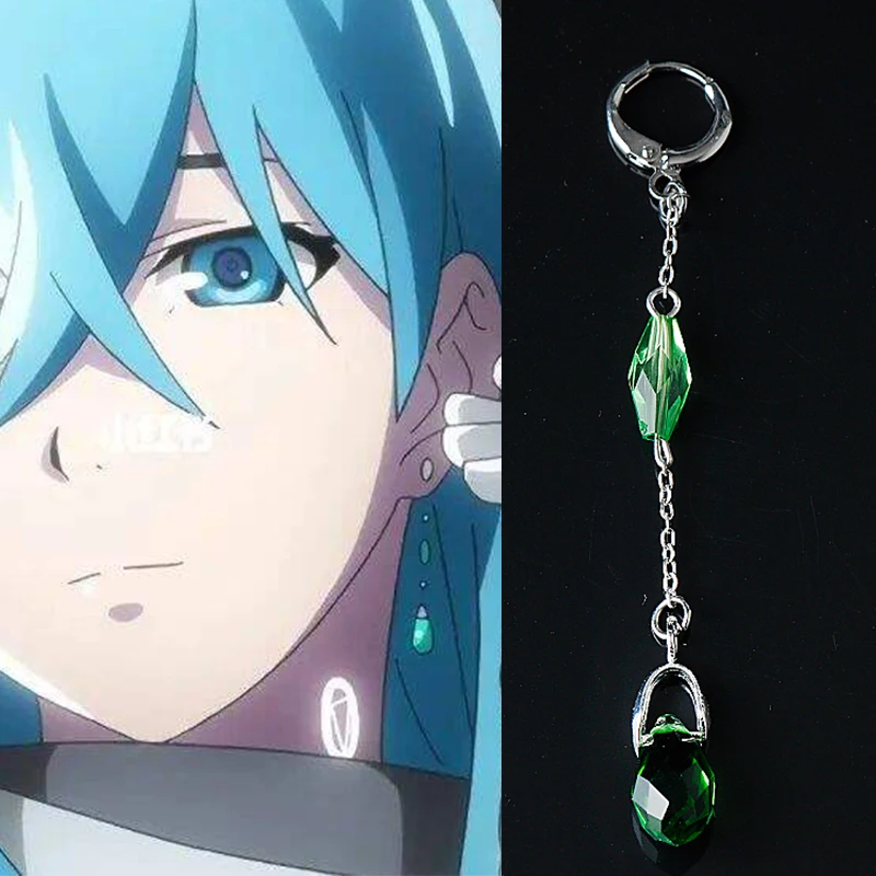 

Japanese anime Vivy -Fluorite Eye’s Song-Metal Green Crystal Water drop Earrings exquisite Women Long Tassel Ear Clips Jewelry