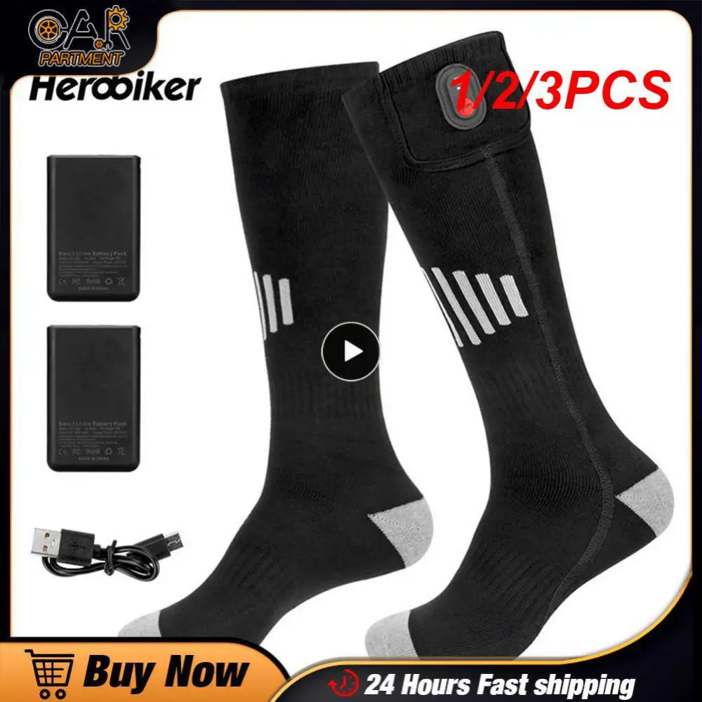 

1/2/3PCS Heated Socks Winter Warmth 5000mAh USB Rechargeable Heating Socks Motorcycle Outdoor Heated Boots Snowmobile Skiing