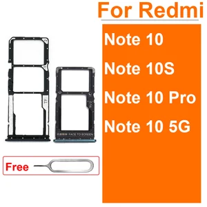 Sim Card Tray For Xiaomi Redmi Note 10 Note 10S Note 10 Pro 4G 5G SIM Card Adapter Dual Sim Card Hol in USA (United States)