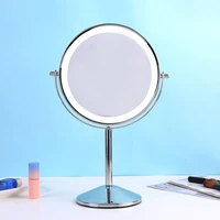 8 inch rechargeable double sided 10x magnification 3 color lighting dimmable touch control makeup mirror 360%c2%b0rotation