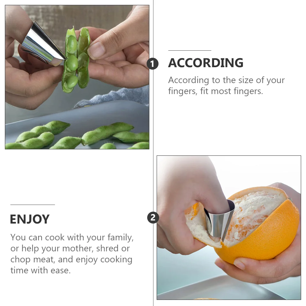 20 szt. Osłona na palce obieraczka do kciuków narzędzia kuchenne stal nierdzewna 400X250X150CM osłona nakrętki cięcie srebrna paznokcia