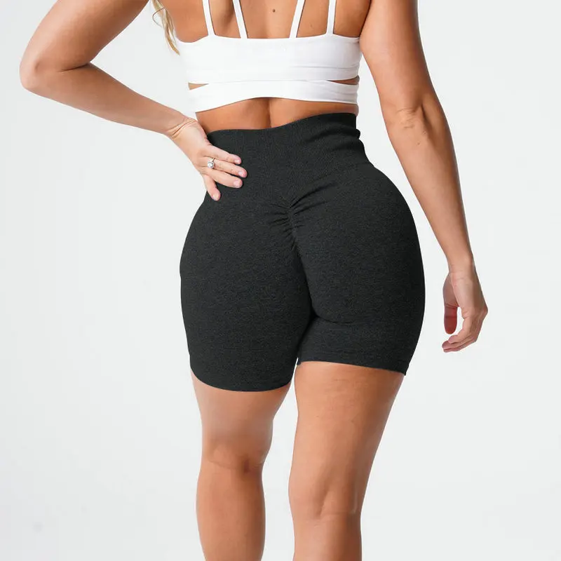 Бесшовные спортивные женские шорты с эффектом пуш-ап эластичные леггинсы из