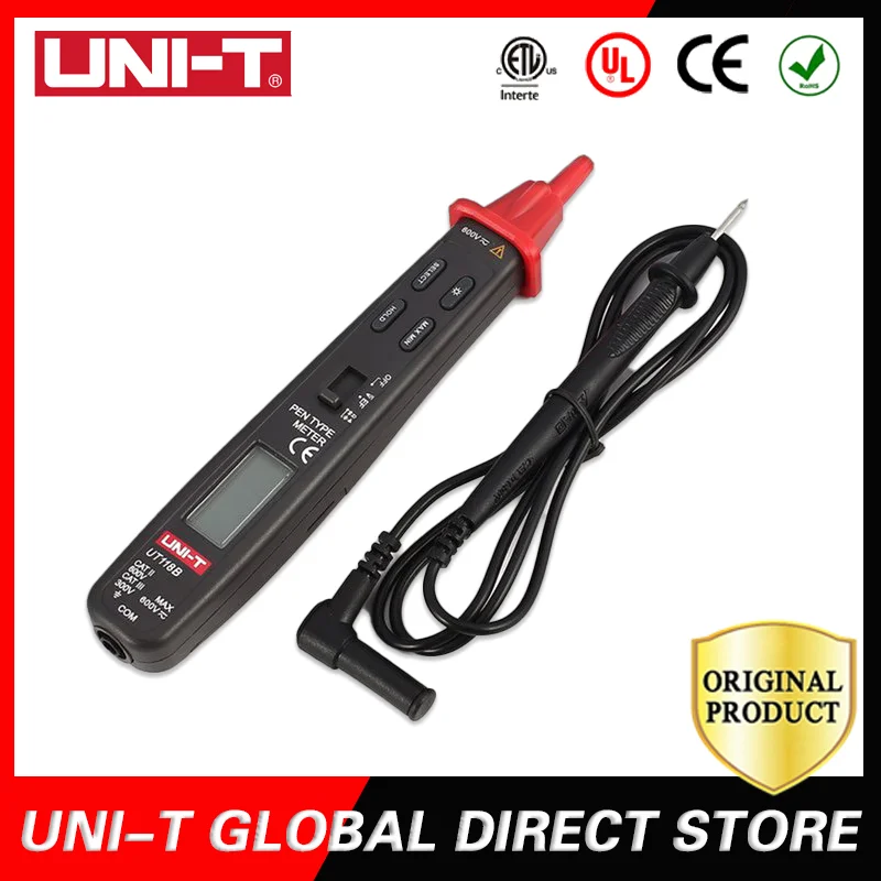 

UNI-T Pen Type Digital Multimeter Auto SCAN LCD backlight Non-Contact Voltage Detection 3000-Bit Counting Function AC/DC UT118B