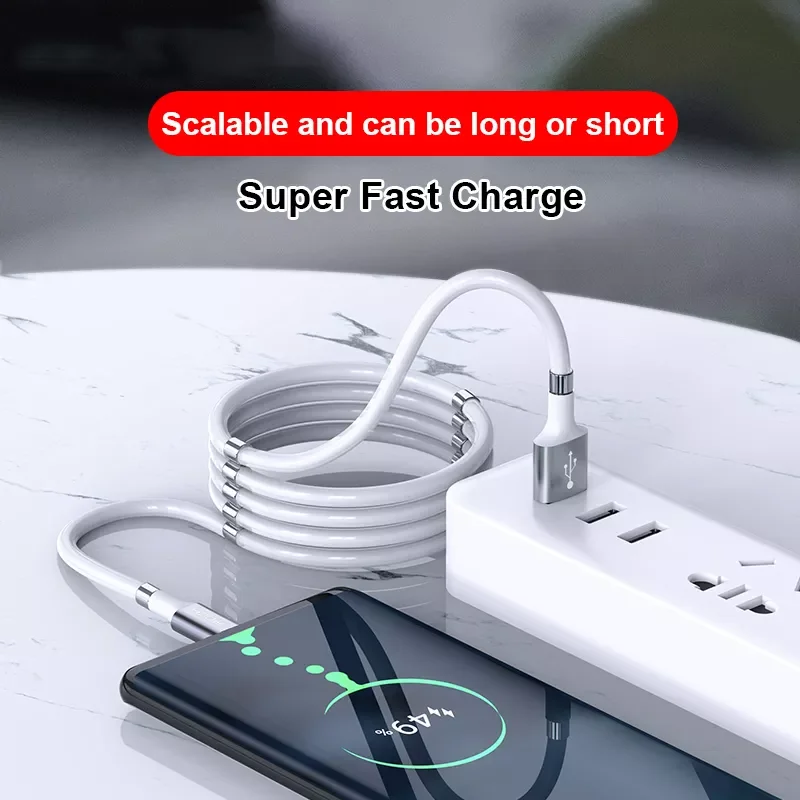 

5A Magic Absorption Silicone Fast Charging Sync Cable USB 3.0 to Type C Micro Data Wire Cord Charger Cabo for Huawei Mate 50 40