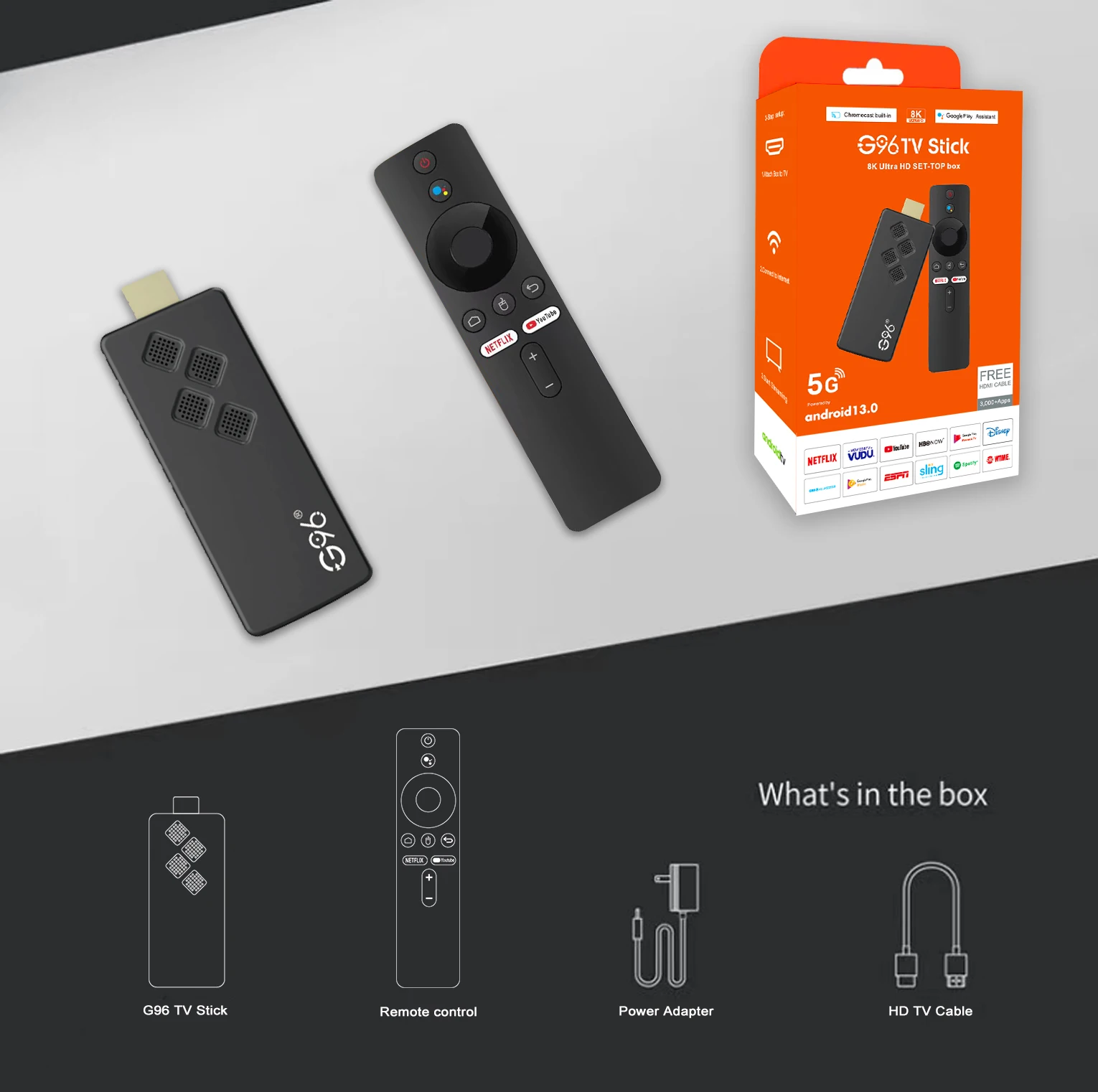 Портативный 8k Hdr Медиа Тв-тюнер Stick Android 13 Q2 2 Гб 16 Allwinner H313 Четырехъядерный