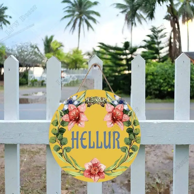 Забавный подвесной знак приветственная дверь крыльцо круглая веранда для дома