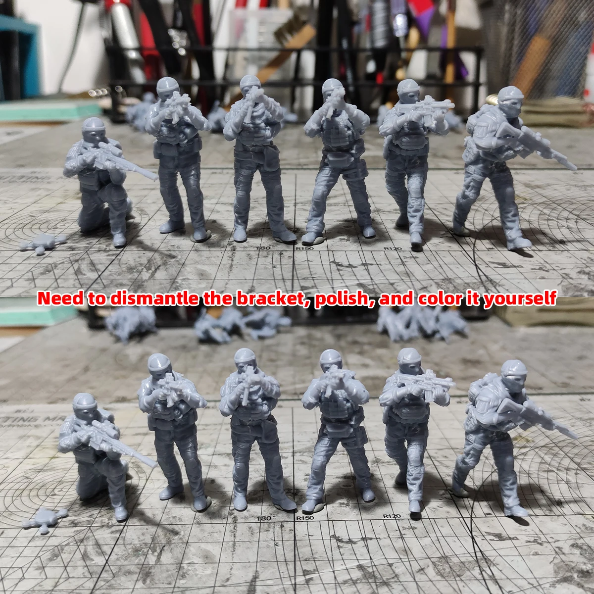 Фото Миниатюрные модели солдат 1/35, 1/48, 1/72 для диорам, неокрашенные смоляные фигурки российских спецназовцев, военные мини-фигурки №3