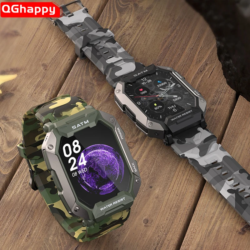 

Outdoor militar 5ATM Waterproof watches Bluetooth Smartwatch Sport For Men watch 2022 new clock For xiaomi realme huawei