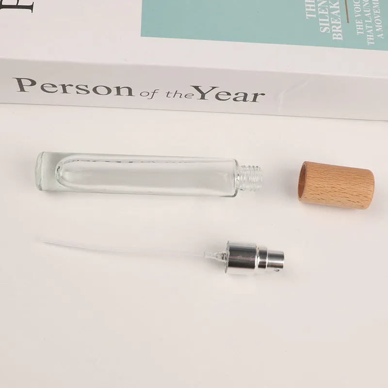 10 мл деревянная крышка распылитель стеклянный флакон для духов портативный