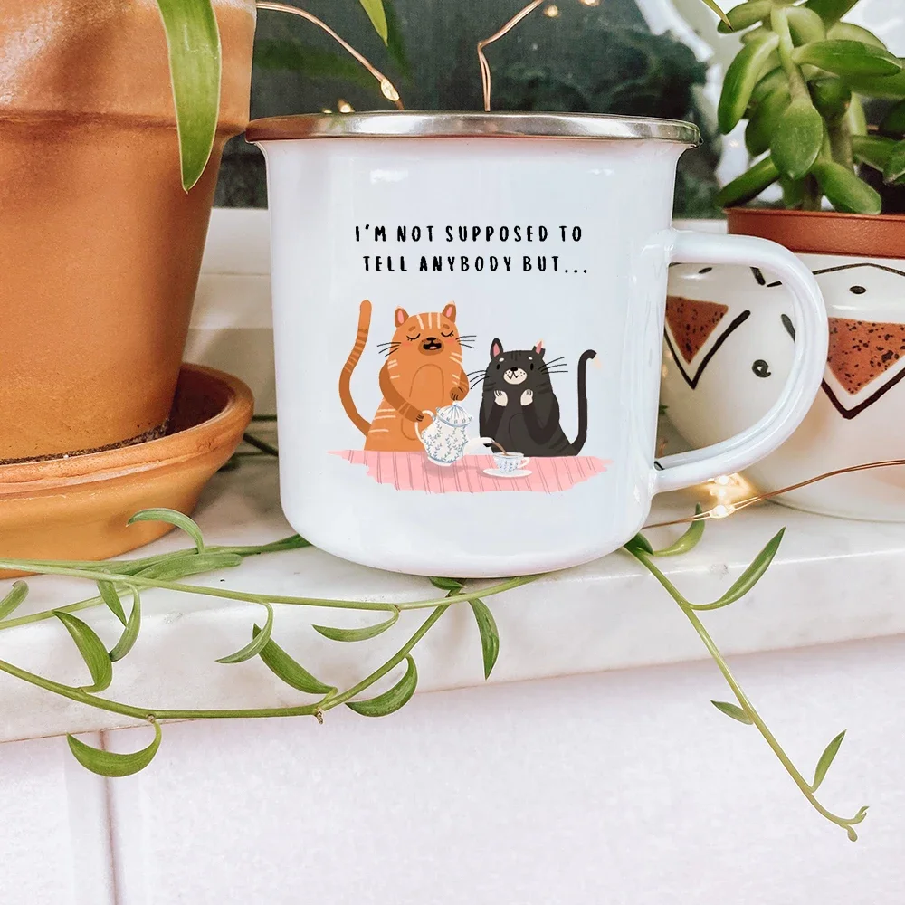 Эмалированная кофейная кружка Я не приспособлена чтобы tell Anyone но...забавные