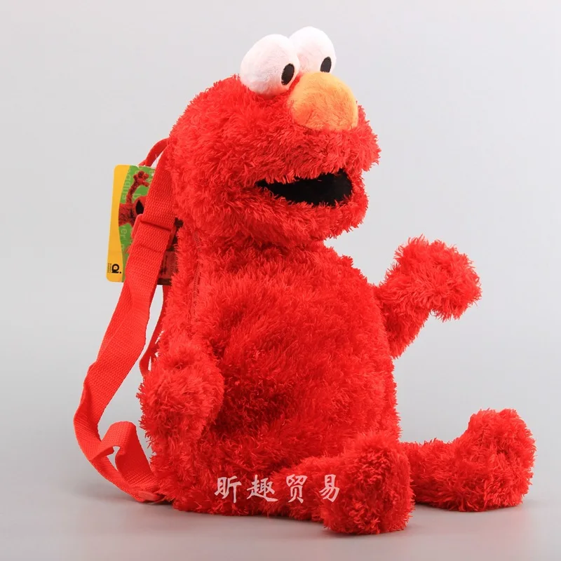 New 3 Style 45cm Sesame Street Plush Backpack Red Elmo Blue Cookie Guy Yellow Big Bird Plush Bag Children's School Bag images - 6