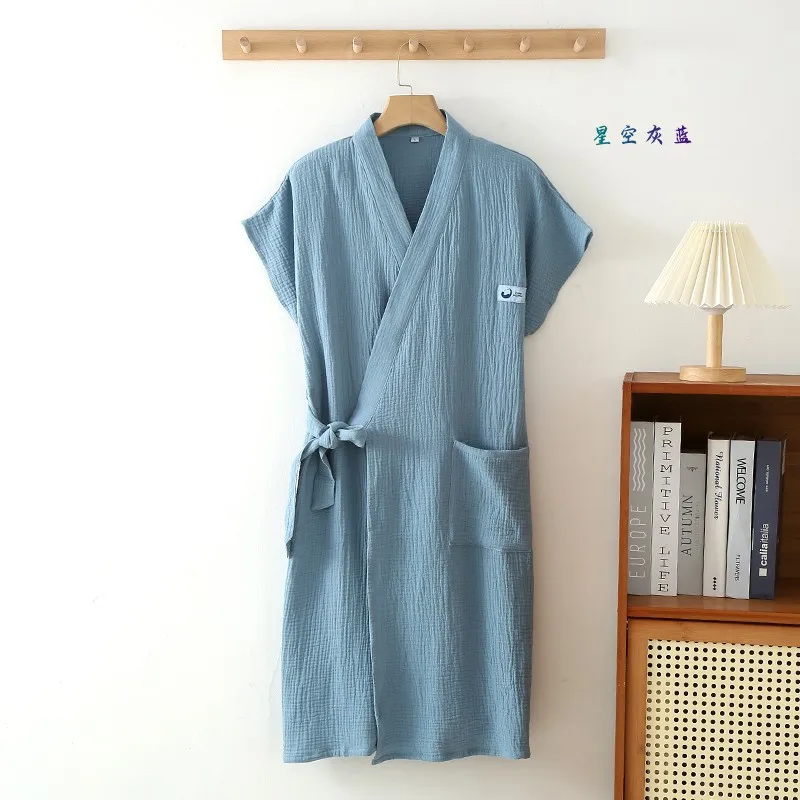 Халат большого размера из чистого хлопка для женщин новый весенне-летний халат