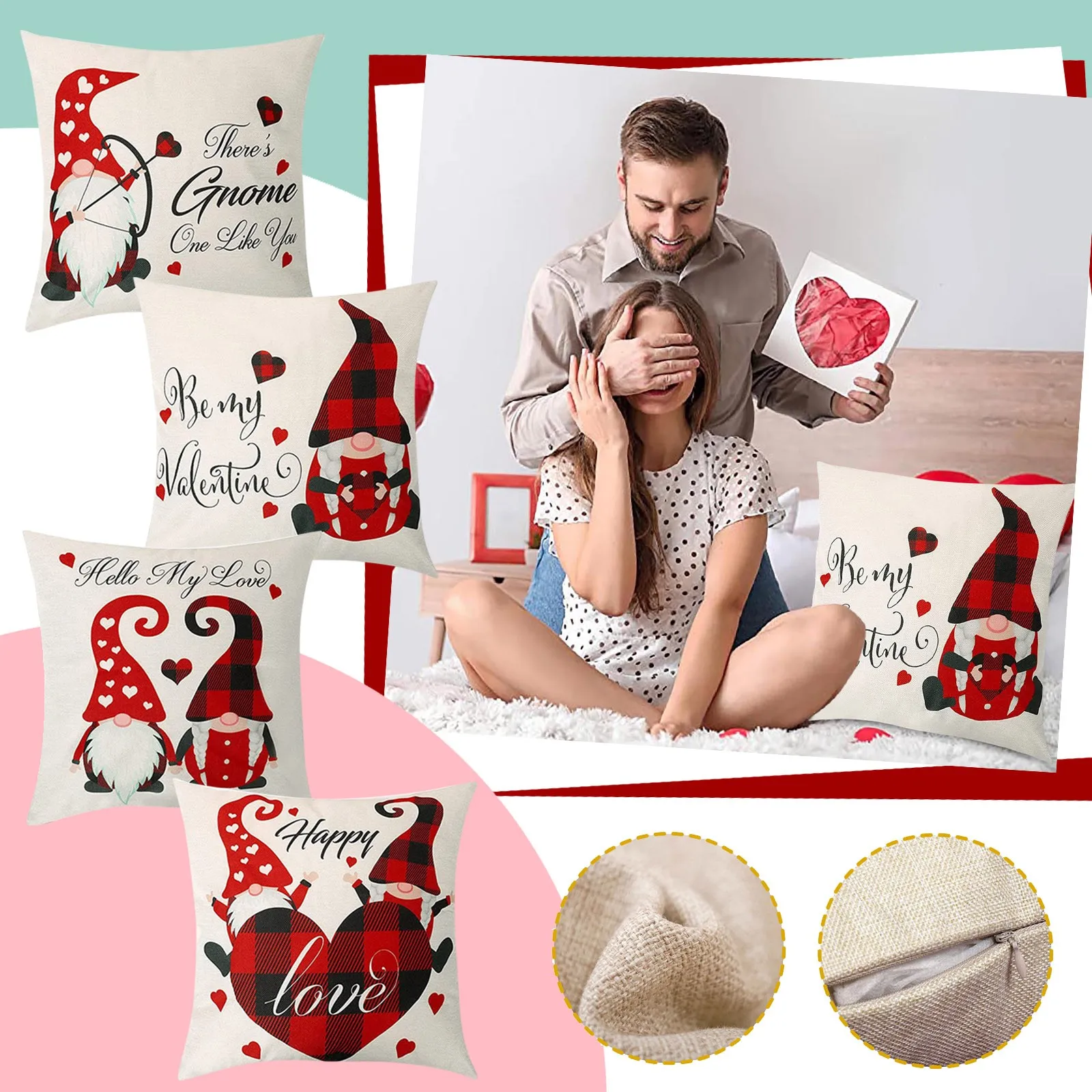 

Чехлы на День Св. Валентина, накидка на подушку, чехол на диванную подушку, украшение на День Св. Валентина, накидки