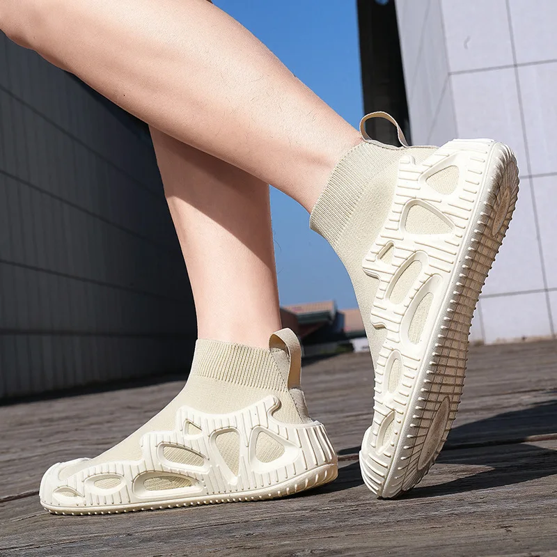 Новые летающие тканые туфли большого размера спортивная повседневная дышащая
