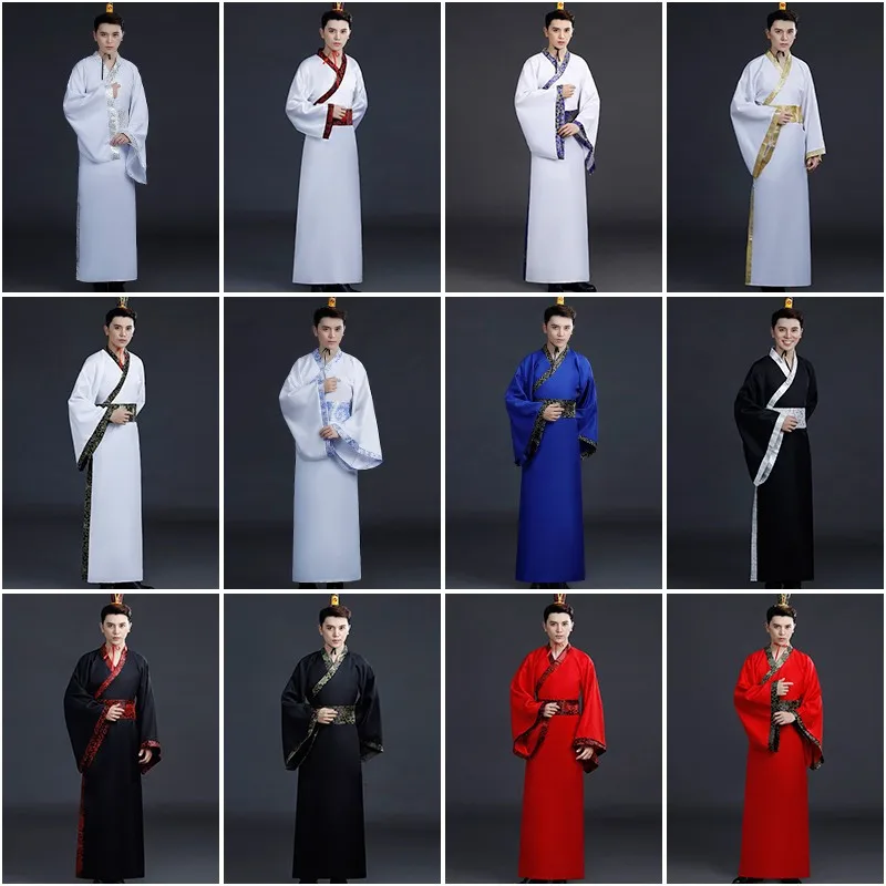 Hanfu Boy Man Han Tang Qin Официальные Ministers династии Древний костюм для выступлений