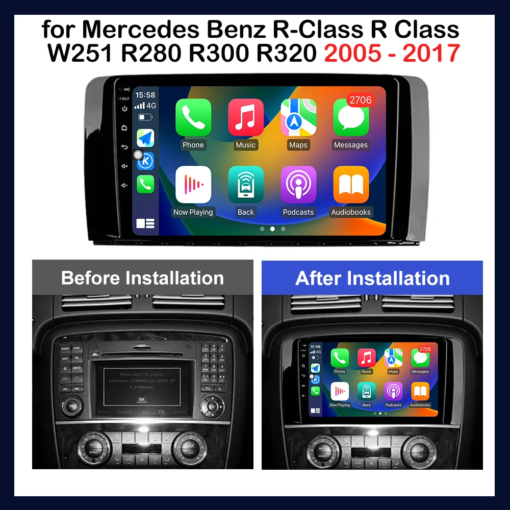 Автомобильный Мультимедийный Плеер С ОС Android Для Mercedes Benz R-Class W251 R280 R300 R320 2005-2017