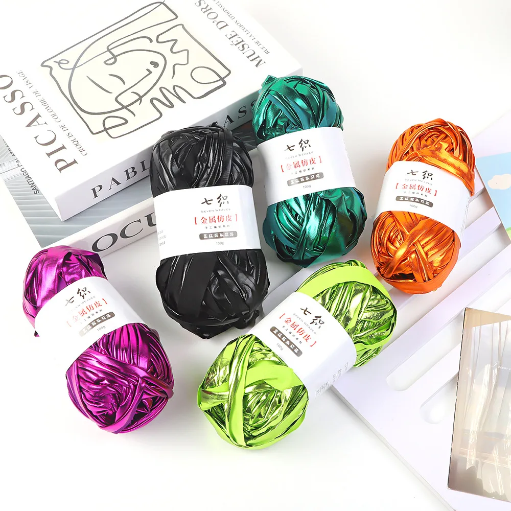 100 м/рулон металлическая пряжа для футболки сумка ручной работы одеяло блестящая