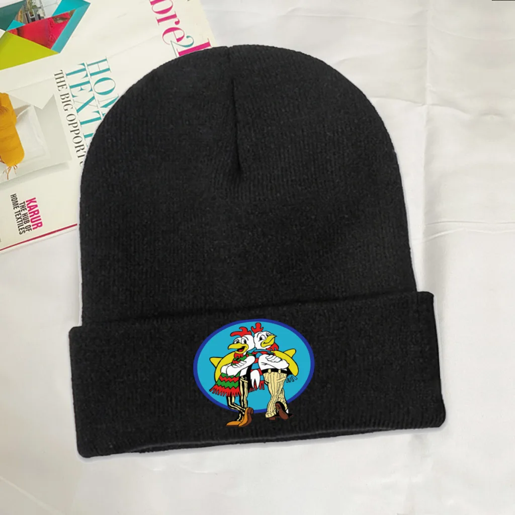 

Los Pollos Hermanos Skullies Beanie Breaking Bad Walter White TV Show Knitted Bonnet Unisex Warm Caps Soft Brimless Elastic Hats