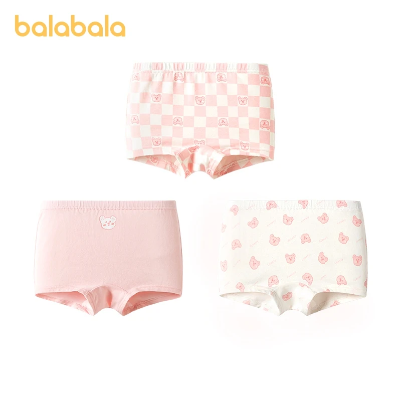 Комплект хлопкового нижнего белья Balabala для девочек с боксерами и треугольными
