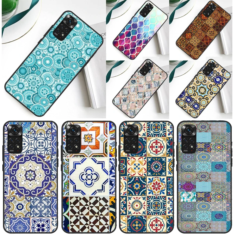 Чехол с марокканской плитой для Xiaomi Redmi Note 12 11 10 9 8 Pro 9S 10S 11S 12S Redmi 12C 9A 9C 10A 10C