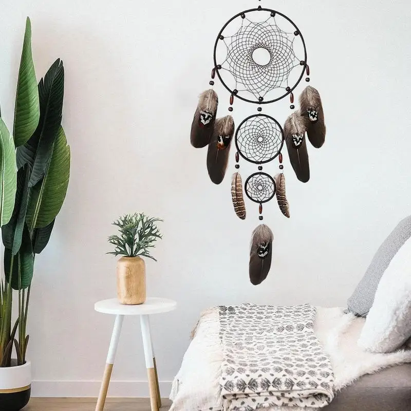 

Bohemian Dream Catcher Black Dream Catcher Wall Hangings Tassel Wall Hangings Handmade Dreamcatchers Home Decor with Feathers Bl