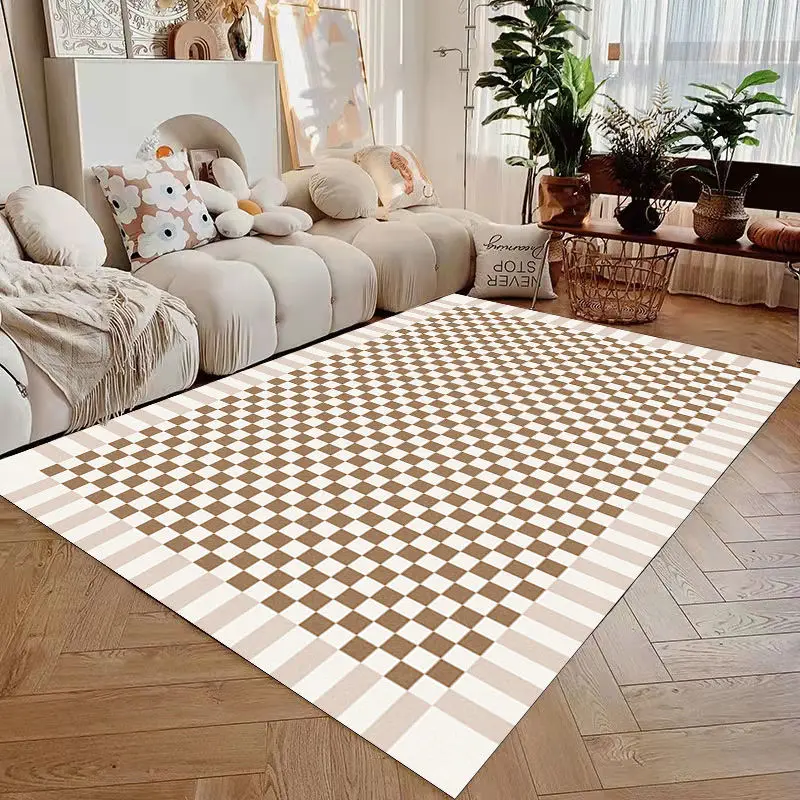 

Simple Art Line Living Room Carpet Anti-slip Home Decoration Bedroom Bedside Rug High Quality Full Balcony Entrance Floor Mat